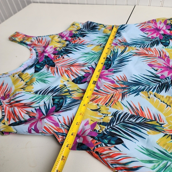 Reel Legends Women's Dress Multi Floral Tropical Pockets Stretch Multicolor Sz L - Picture 9 of 11